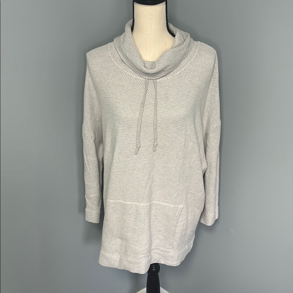 J. Jill Pure Jill Women’s Gray Cowl Neck 3/4 Sleeve Sweater Sz L
